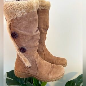 Naturalizer Suede Leather Tall Faux Fur Lined Bethany Winter Boots Womens Size 8